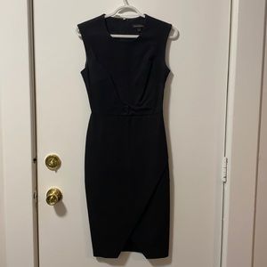 Banana Republic, Black, Size 2, Cinched Waist, Crossover Dress